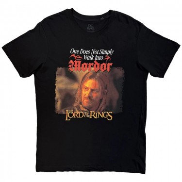 Lord Of The Rings Unisex T-Shirt: Mordor Medieval Text (Black) (X-Large)