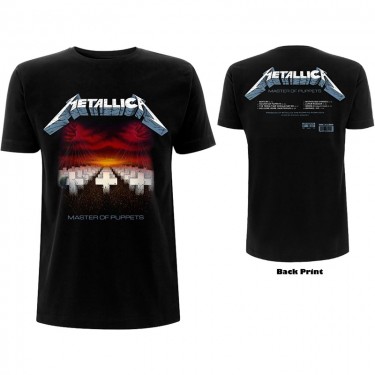 Metallica Unisex T-Shirt: Master of Puppets Tracks (Back Print) (Small)
