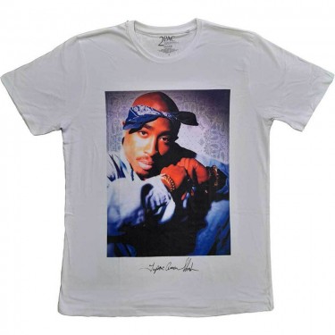Tupac Unisex T-Shirt: Blue Bandana (Large)