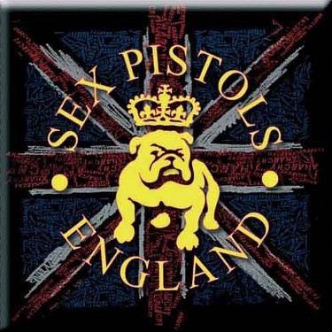 The Sex Pistols Fridge Magnet: Bull Dog & Flag