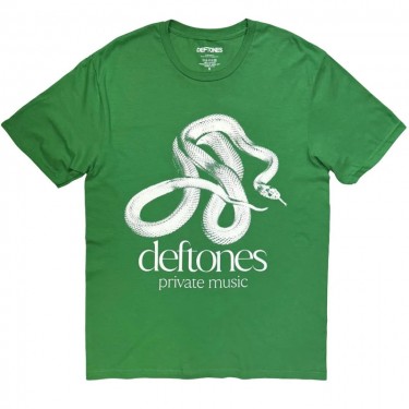 Deftones Unisex T-Shirt: Private Music Mono (Green) (2X-Large)