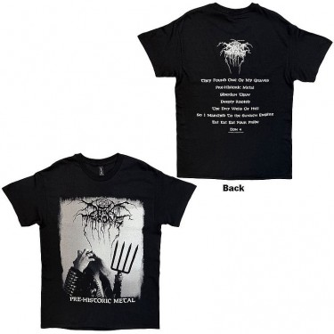 Darkthrone Unisex T-Shirt: Pre-Historic Metal (Black) (Back Print) (2X-Large)