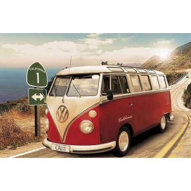 plakát 3551 - VW - CALIFORNIAN CAMÚPER - ROUTE ONE - 91,5 X 61 CM