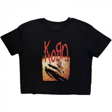 Korn Ladies Crop Top: Shadow Playground (Black) (Small)