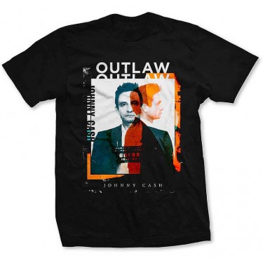 Johnny Cash Unisex T-Shirt: Outlaw Photo (Black) (X-Large) Johnny Cash Unisex T-Shirt: Outlaw Photo (Black) (X-Large)