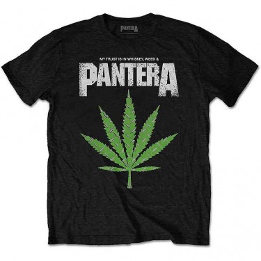 Pantera Unisex T-Shirt: Whiskey 'n Weed (Black) (Large)