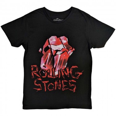 The Rolling Stones Unisex T-Shirt: Hackney Diamonds Cracked Glass Tongue (Small)