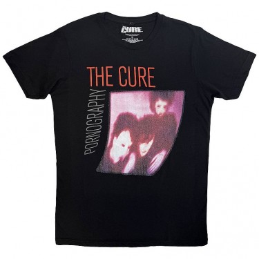 The Cure Unisex Carbon T-Shirt: Pornography Photo Warped (Black) (Large)