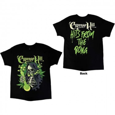 Cypress Hill Unisex T-Shirt: Skull Bong (Black) (Large)