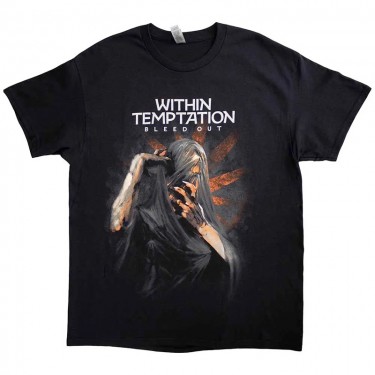 Within Temptation Unisex T-Shirt: Bleed Out Album (Black) (Back Print) (Large)