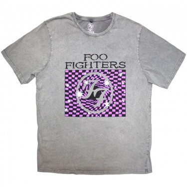 Foo Fighters Unisex Stone Wash T-Shirt: FF 4 (Grey) (Medium)