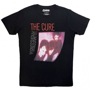 The Cure Unisex Carbon T-Shirt: Pornography Photo Warped (Black) (XX-Large)