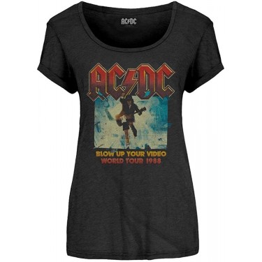 AC/DC - Blow Up Your Video - Ladies Fashion T-shirt (Large)