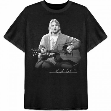 Kurt Cobain Unisex T-Shirt: Guitar Live Photo (Medium)