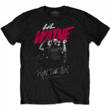 Lil Wayne Unisex T-Shirt: Fight, Live, Win - Black