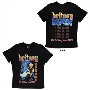 Britney Spears Ladies T-Shirt: Britney Tour (Black) (Back Print) (Large)