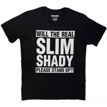 Eminem Unisex T-Shirt: Please Stand Up (Black) (Large)
