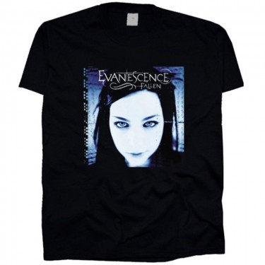 Evanescence Unisex T-Shirt: Fallen Face (Black) (Large)