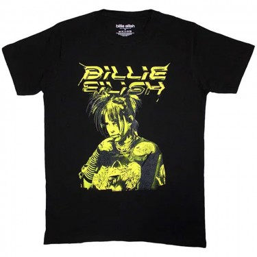 Billie Eilish Unisex T-Shirt: Illustration (Black) (Large)