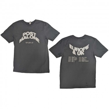 Post Malone Unisex T-Shirt: Curved Logo 2023 Tour Dates (Back Print & Ex-Tour) (Medium)