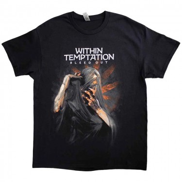 Within Temptation Unisex T-Shirt: Bleed Out Album (Black) (Back Print) (X-Large)
