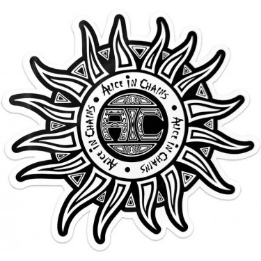 Alice In Chains Sticker: Sun Logo B&W