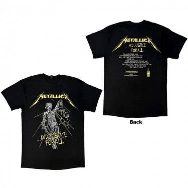 Metallica - And Justice For All Tracks (Back Print) - Unisex T-shirt (X-Large)