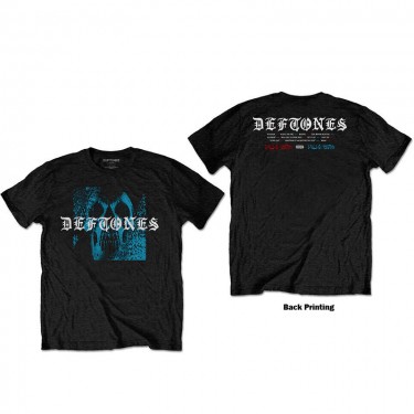 Deftones Unisex T-Shirt: Static Skull (Back Print) (Medium)
