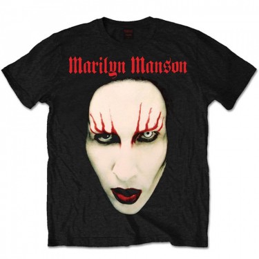 Marilyn Manson Unisex T-Shirt: Red Lips - Black