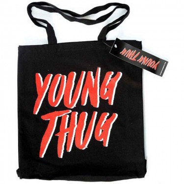 Young Thug Cotton Tote Bag: Logo - black