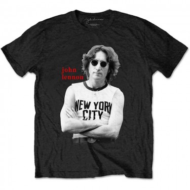 John Lennon Unisex T-Shirt: New York City Black & White (X-Large)