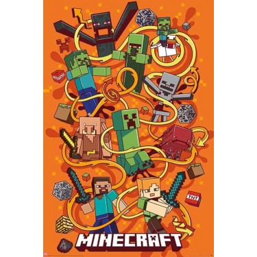 plakát 816 - Minecraft - Swirls - 61 X 91,5 CM