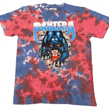 Pantera Unisex T-Shirt: Panther (Blue) (Wash Collection) (XX-Large)