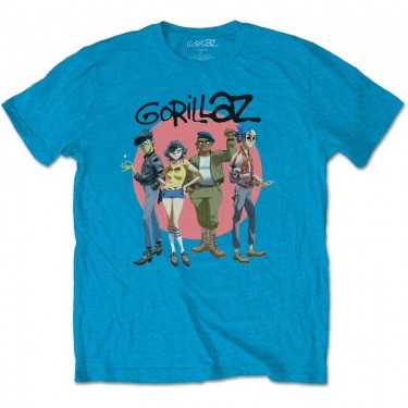 Gorillaz Unisex T-Shirt: Group Circle Rise (Large)