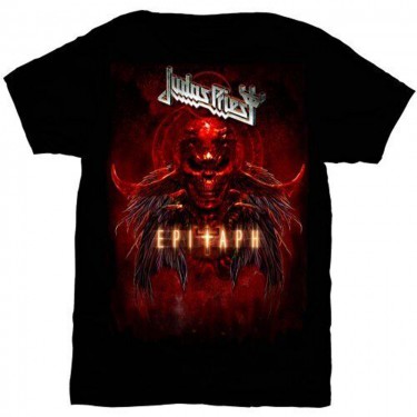 Judas Priest Unisex T-Shirt: Epitaph Red Horns (Medium)