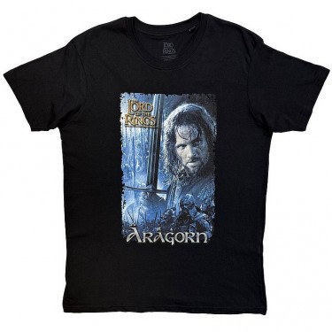 Lord Of The Rings Unisex T-Shirt: Aragorn Sword Montage (Black) (Medium)