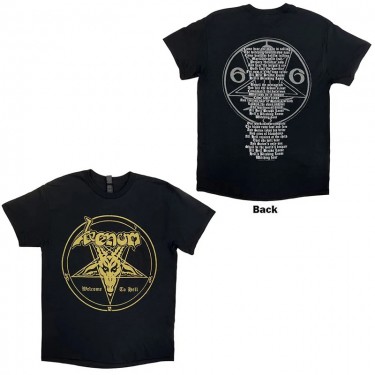 Venom Unisex T-Shirt: Welcome To Hell (Black) (Back Print) (Medium)