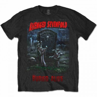 Avenged Sevenfold Unisex T-Shirt: Buried Alive Tour 2012 (Black) (Back Print) (Large)