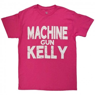 Machine Gun Kelly Unisex T-Shirt: Embers Logo (Pink) (Large)