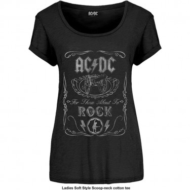 AC/DC - Cannon Swig Vintage with Snow Wash - Ladies Fashion T-Shirt (Small)