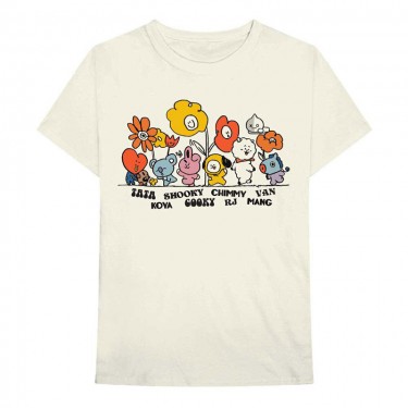 BT21 Unisex T-Shirt: Hippie Flowers - Neutral