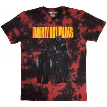 Twenty One Pilots Unisex T-Shirt: Standing Bar (Red) (Wash Collection) (Large)