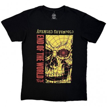 Avenged Sevenfold Unisex Carbon T-Shirt: End Of The World Tour (Black) (X-Large)