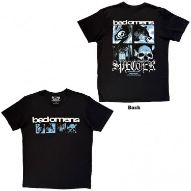 Bad Omens Unisex Premium Carbon T-Shirt: Specter Collage (Black) (Back Print) (Medium)