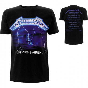 Metallica - Ride The Lightning Tracks (Back Print) - Unisex T-shirt (Large)
