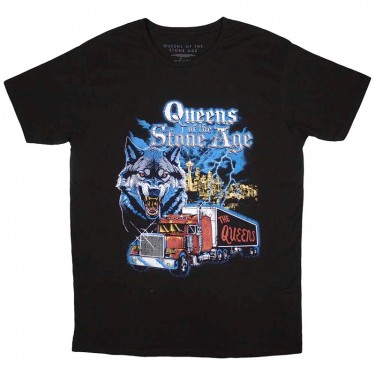 Queens Of The Stone Age Unisex T-Shirt: Wolf Skyline (Large)