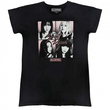 BlackPink Ladies Nightdress: Shut Down Photo Grid (Black) (Medium)
