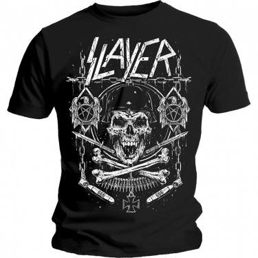 Slayer Unisex T-Shirt: Skull & Bones Revised (Large)