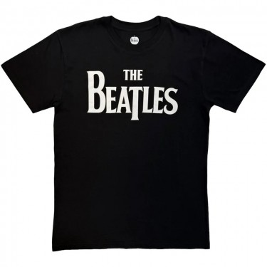 The Beatles Unisex T-Shirt: Drop T Logo Mono (Black) (Large)