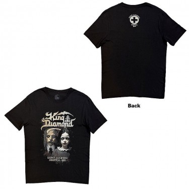 King Diamond Unisex T-Shirt: Saint Lucifer's Hospital (Black) (Back Print) (Large)